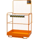 Panier de travail Bauer type SIKO-G, conforme à la norme DGUV 208-031, jusqu'à 2 personnes et jusqu'à 300 kg, encombrement 740 x 1140 mm, plateau à outils et poches à enfoncer, acier