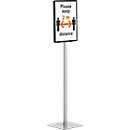 Panneau d'affichage Durable Info Stand Basic, format A3 vertical &amp; horizontal, lisible des deux côtés, 2 cadres d'information DURAFRAME® MAGNETIC, kit de montage inclus, métal