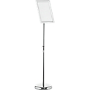 Panneau d'information Durable, avec cadre à clipser DIN A4, format vertical &amp; horizontal, réglable en hauteur, aluminium &amp; polystyrène, argenté