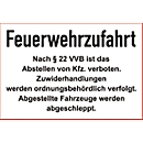 Panneau d'interdiction de stationner « Feuerwehrzufahrt » (« Accès réservé aux pompiers ») (alu Dibond)