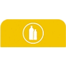 Panneau de signalisation pour station de recyclage configurable de Rubbermaid, pour unité de collecte de 87 litres, L 489 x H 203 x P 20 mm, plastique, jaune