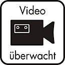 Panneau de signalisation sticker pour vitre : surveillance vidéo 125 x 125 mm