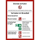 Panneau en plastique « Règlement relatif à la protection incendie »