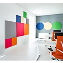 Panneau mural acoustique carré, l. 1000 x H 1000 mm, en filaments de polyester aspect feutre, ivoire clair RAL 1015