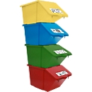 Papelera de reciclaje konom, apilable, juego de 4 unidades