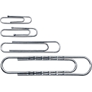 Paperclips, gegolfd, gegalvaniseerd, met bolvormig uiteinde, 100 stuks, lengte 77 mm