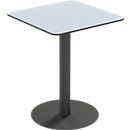 Paperflow Outdoor-Tisch Cross, quadratisch, Tellerfuß, B 600 x T 600 x H 750 mm, grau/mattschwarz