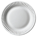 Papieren borden Papstar Pure, wegwerp, rond, Ø 150 mm, voedselveilig, FSC®-gecertificeerd &amp; composteerbaar, wit, 10 x 100 stuks