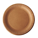 Papieren borden Papstar Pure, wegwerp, rond, Ø 230 mm, voedselveilig, FSC®-gecertificeerd &amp; composteerbaar, bruin, 5 x 100 stuks