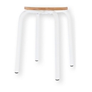PARIS kruk, stapelbaar, onderstel van ronde buis, Ø 330 x D 330 x H 460 mm, wit/wit