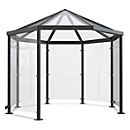 Pavillon de fumeurs octogonal modèle Paris (sans parois latérales), gris anthracite RAL 7016