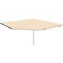 PC workstation ALICANTE, W 1225 x D 1225 mm, with support foot, height adjustable, maple finish