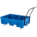 PE collecting pan, mobile, for 2 x 200 l barrels, without grating