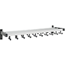 Perchero de pared, 10 ganchos dobles, 9 ganchos sencillos, estante para sombreros