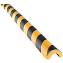 Perfil de protección y señalización Knuffi®, protector de tuberías tipo R30, amarillo-negro, autoadherente