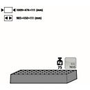 Perforated sheet insert Standard for asecos safety cabinets of the Q30, Q90 and S90 series, sheet steel, light grey, W 1009 x D 474 x H 111 mm, up to 75 kg