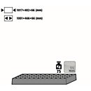 Perforated sheet insert Standard for asecos safety cabinets of the Q30, Q90 and S90 series, sheet steel, light grey, W 1017 x D 482 x H 66 mm, up to 75 kg