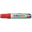 Permanent marker Artline 100, beitelvormige punt, rood, 12 stuks