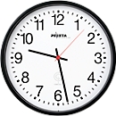 Peweta Funkwanduhr Ø 250 mm, schwarz, arabische Zahlen, Funkuhr DCF77, Mineralglas