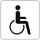 Pictogramme "Personne handicapée ou à mobilité réduite", 160 x 160 mm, autocollant, 5 pièces