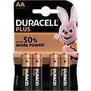 Piles Plus DURACELL®, Mignon AA, 1,5 V, 4 p.