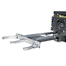 Pince à fûts BAUER FK-lI, acier, capacité de charge de 1000 kg, pour fûts de 200 l, L 1230 x P 1320 x H 165 mm, orange