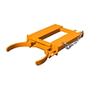 Garra para barriles BAUER FK-I, acero, capacidad de carga 500 kg, para barriles de 200 l, An 1285 x P 600 x Al 165 mm, naranja