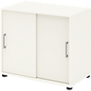 Placard d'appoint TEMPIO, en bois, 2 portes coulissantes, 2 OH, L 800 x P 430 x H 740 mm, blanc/blanc