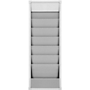 Planificateur d'atelier Eichner, 1 voie, 6 rails, pour jusqu'à 6 pochettes de commande au format A4, L 315 x H 900 mm, plastique, gris