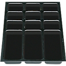 Plastic drawer elements DIN A3, 12 compartments, 5 pcs.