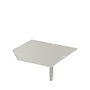 Plateau angulaire système CAD ERGO-T 2.0, avec pied support, L 1200 x P 1200/800 x H 718-898 mm, gris clair/aluminium blanc 