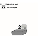 Plateau collecteur de sol Stawa-R pour armoires de sécurité asecos des séries Q30, Q90, S90 et K90, en tôle d'acier, gris clair, L 442 x P 507 x H 127 mm, 22 l