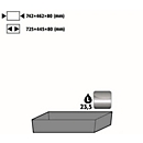 Plateau collecteur de sol Stawa-R pour les armoires de sécurité asecos des séries Q30, Q90 et S90, acier inoxydable 1.4301, L 742 x P 507 x H 83 mm, 22 l