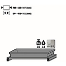 Plateau coulissant pour armoires de stockage de produits chimiques asecos des séries CS et CX, en tôle d'acier/polypropylène, gris clair, L 749 x P 505 x H 107 mm, 22 l, jusqu'à 30 kg