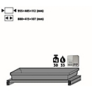 Plateau coulissant pour armoires de stockage de produits chimiques des séries CS et CX d'asecos, en tôle d'acier/polypropylène, gris clair, L 955 x P 485 x H 112 mm, 33 l, jusqu'à 30 kg