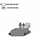 Plateau coulissant robuste pour les armoires de sécurité asecos des séries Q30, Q90 et S90, en tôle d'acier, gris clair, L 564 x P 508 x H 162 mm, 45 l, jusqu'à 100 kg