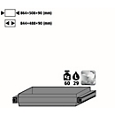 Plateau coulissant standard pour les armoires de sécurité asecos des séries Q30, Q90 et S90, en acier inoxydable 1.4301, L 864 x P 508 x H 90 mm, 29 l, jusqu'à 60 kg