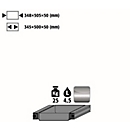 Plateau coulissant standard pour les armoires de sécurité asecos des séries Q30, Q90, S90 et K90, en acier inoxydable 1.4301, L 348 x P 505 x H 50 mm, 4,5 l, jusqu'à 25 kg