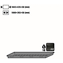 Plateau d'insertion pour les armoires de sécurité asecos des séries Q30, Q90 et S90, en polyéthylène, noir, L 1043 x P 435 x H 50 mm, 18 l