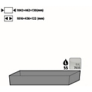 Plateau de collecte au sol STAWA-R pour les armoires de sécurité asecos des séries Q30, Q90 et S90, en tôle d'acier, gris clair, L 1042 x P 507 x H 131 mm, 55 l