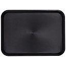 Plateau de service OHIO, L 415 x P 305 x H 20 mm, plastique, surface caoutchoutée, lavable au lave-vaisselle, plastique, noir