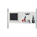 Plateau perforé Rau série E, L 1200 x P 40 x H 450 mm, tôle d'acier, 4 pans 10 x 10 mm, capacité de charge 30 kg, gris clair