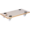 Plateau roulant Wagner MM 1319, MDF, L 575 x L 300 mm, Ø roulettes 63 mm, avec trou de transport, capacité 200 kg