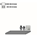 Plateau standard pour armoires chimiques asecos, en tôle d'acier, gris clair, L 808 x P 386 x H 50 mm, 8,5 l, jusqu'à 25 kg