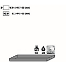Plateau standard pour armoires chimiques asecos, en tôle d'acier, L 944 x P 457 x H 50 mm, 20 l, jusqu'à 50 kg