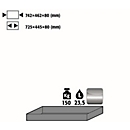 Plateau standard pour les armoires de sécurité asecos des séries Q30, Q90 et S90, acier inoxydable 1.4301, L 742 x P 507 x H 83 mm, 22 l, jusqu'à 150 kg