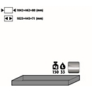Plateau standard pour les armoires de sécurité asecos des séries Q30, Q90 et S90, en acier inoxydable 1.4016, L 1042 x P 462 x H 80 mm, 33 l, jusqu'à 150 kg