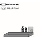 Plateau standard pour les armoires de sécurité asecos des séries Q30, Q90 et S90, en tôle d'acier, gris clair, L 1042 x P 462 x H 80 mm, 33 l, jusqu'à 150 kg
