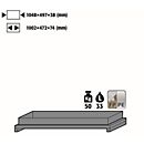 Plateau standard pour les armoires de sécurité asecos des séries Q30, Q90 et S90, polypropylène, gris, L 955 x P 485 x H 112 mm, 33 l, jusqu'à 50 kg