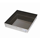 Plateau standard pour les armoires de sécurité asecos des séries Q30, Q90, S90 et K90, en acier inoxydable 1.4301, L 442 x P 457 x H 70 mm, 11,5 l, jusqu'à 150 kg